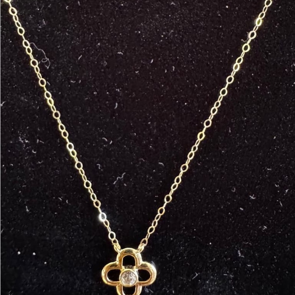 Stampd Gold Necklace with Crystal Accent - Picture 2 of 5